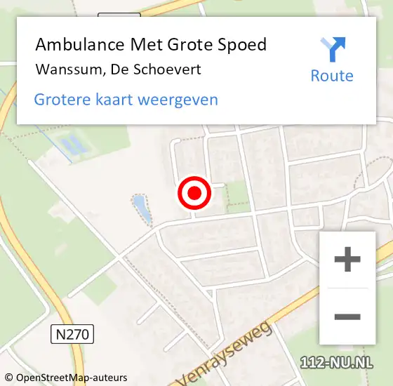 Locatie op kaart van de 112 melding: Ambulance Met Grote Spoed Naar Wanssum, De Schoevert op 5 juni 2014 10:18