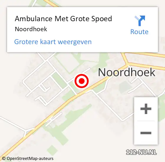 Locatie op kaart van de 112 melding: Ambulance Met Grote Spoed Naar Noordhoek op 18 maart 2021 21:27