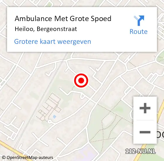 Locatie op kaart van de 112 melding: Ambulance Met Grote Spoed Naar Heiloo, Bergeonstraat op 19 maart 2021 07:08