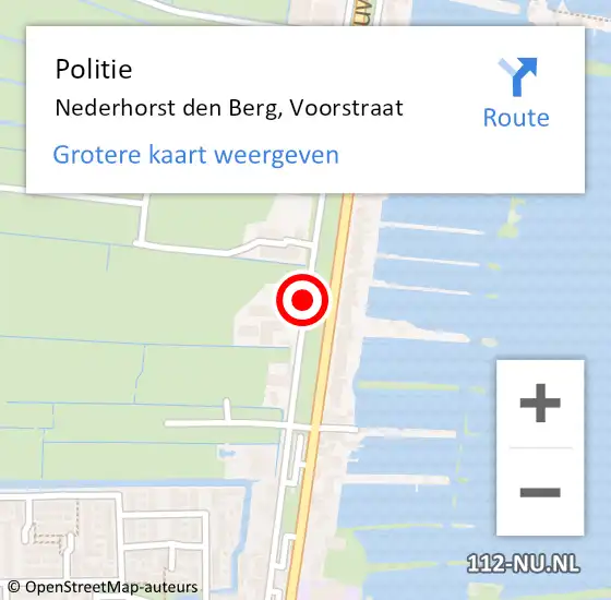 Locatie op kaart van de 112 melding: Politie Nederhorst den Berg, Voorstraat op 19 maart 2021 08:32