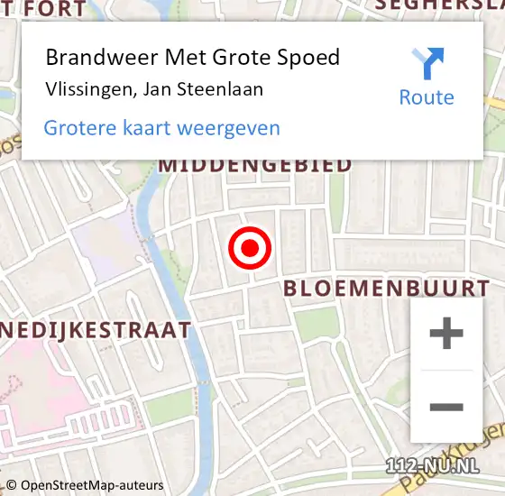 Locatie op kaart van de 112 melding: Brandweer Met Grote Spoed Naar Vlissingen, Jan Steenlaan op 19 maart 2021 10:00