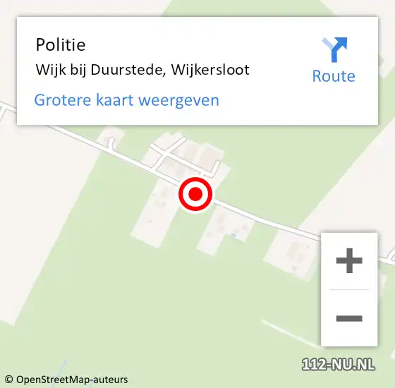 Locatie op kaart van de 112 melding: Politie Wijk bij Duurstede, Wijkersloot op 19 maart 2021 11:26