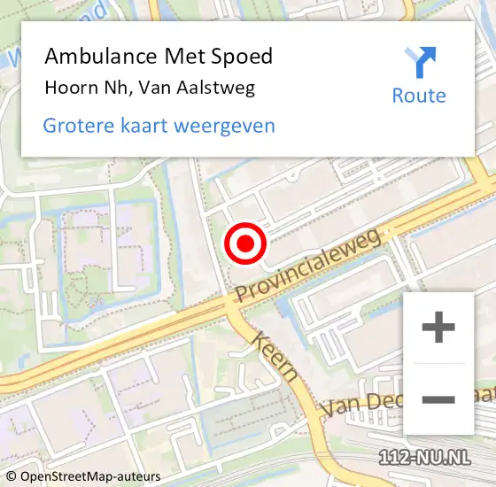 Locatie op kaart van de 112 melding: Ambulance Met Spoed Naar Hoorn Nh, Van Aalstweg op 19 maart 2021 11:33