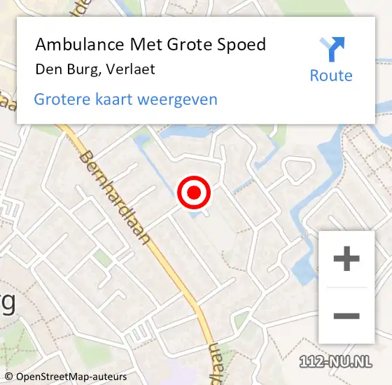 Locatie op kaart van de 112 melding: Ambulance Met Grote Spoed Naar Den Burg, Verlaet op 19 maart 2021 11:42