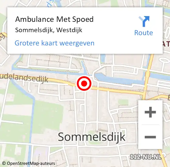 Locatie op kaart van de 112 melding: Ambulance Met Spoed Naar Sommelsdijk, Westdijk op 19 maart 2021 14:07