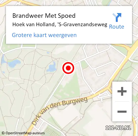 Locatie op kaart van de 112 melding: Brandweer Met Spoed Naar Hoek van Holland, 'S-Gravenzandseweg op 19 maart 2021 15:00