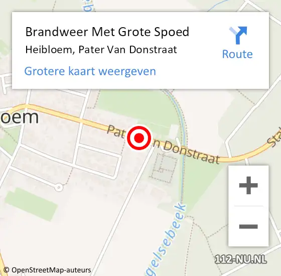 Locatie op kaart van de 112 melding: Brandweer Met Grote Spoed Naar Heibloem, Pater Van Donstraat op 19 maart 2021 15:41