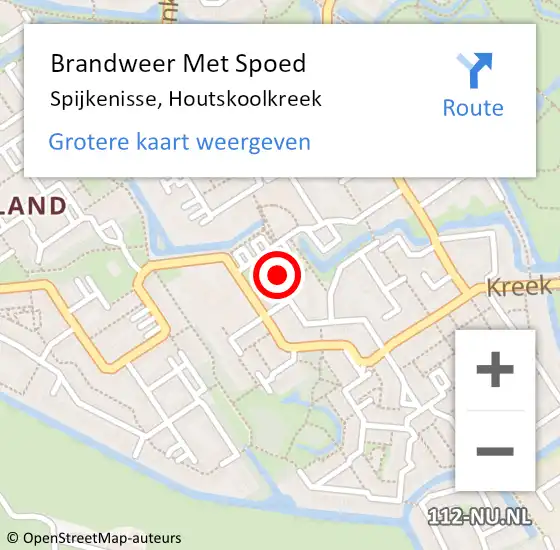 Locatie op kaart van de 112 melding: Brandweer Met Spoed Naar Spijkenisse, Houtskoolkreek op 19 maart 2021 18:05