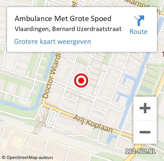 Locatie op kaart van de 112 melding: Ambulance Met Grote Spoed Naar Vlaardingen, Bernard IJzerdraatstraat op 19 maart 2021 18:49