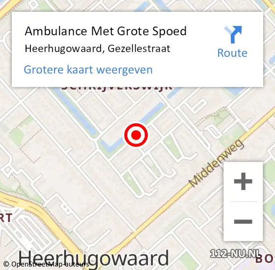 Locatie op kaart van de 112 melding: Ambulance Met Grote Spoed Naar Heerhugowaard, Gezellestraat op 19 maart 2021 19:47