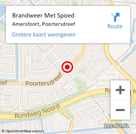 Locatie op kaart van de 112 melding: Brandweer Met Spoed Naar Amersfoort, Poortersdreef op 19 maart 2021 21:47