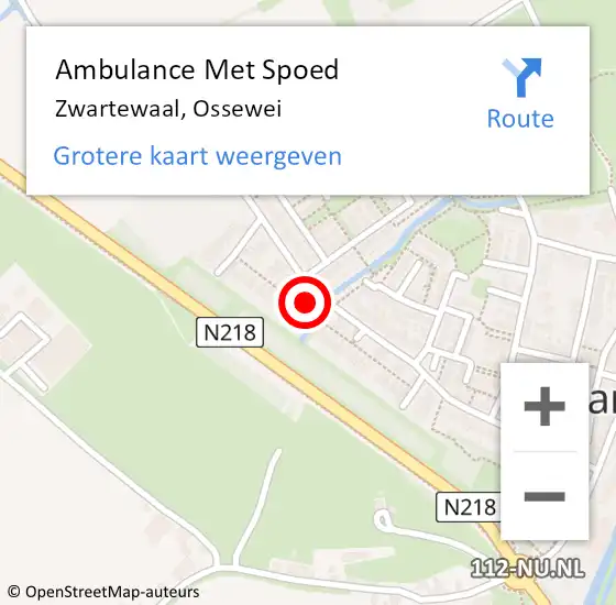 Locatie op kaart van de 112 melding: Ambulance Met Spoed Naar Zwartewaal, Ossewei op 20 maart 2021 03:23