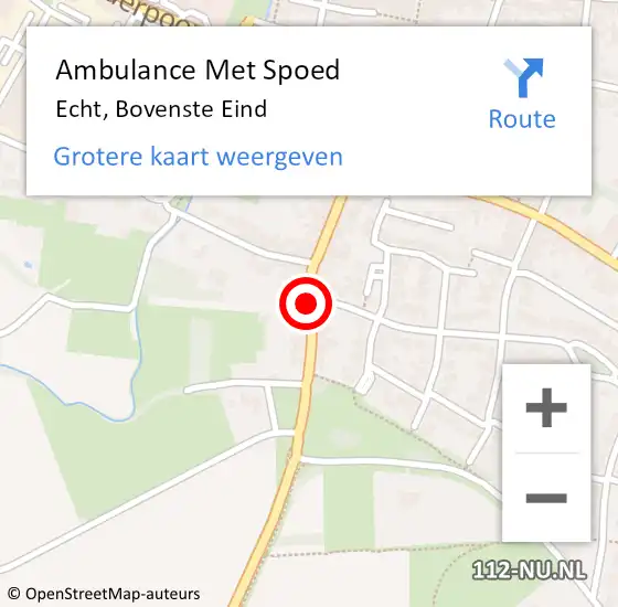 Locatie op kaart van de 112 melding: Ambulance Met Spoed Naar Echt, Bovenste Eind op 20 maart 2021 09:07