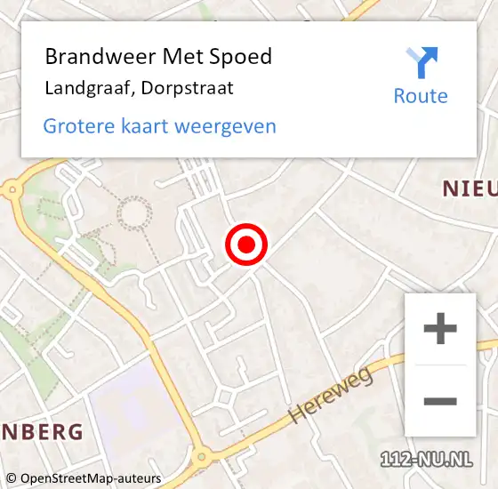 Locatie op kaart van de 112 melding: Brandweer Met Spoed Naar Landgraaf, Dorpstraat op 20 maart 2021 12:40