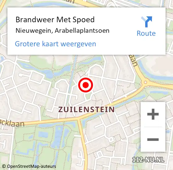 Locatie op kaart van de 112 melding: Brandweer Met Spoed Naar Nieuwegein, Arabellaplantsoen op 20 maart 2021 13:33