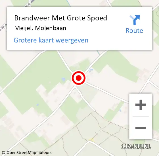 Locatie op kaart van de 112 melding: Brandweer Met Grote Spoed Naar Meijel, Molenbaan op 20 maart 2021 14:12