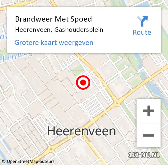 Locatie op kaart van de 112 melding: Brandweer Met Spoed Naar Heerenveen, Gashoudersplein op 20 maart 2021 14:24