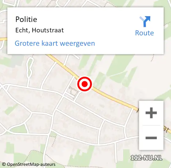 Locatie op kaart van de 112 melding: Politie Echt, Houtstraat op 20 maart 2021 14:49