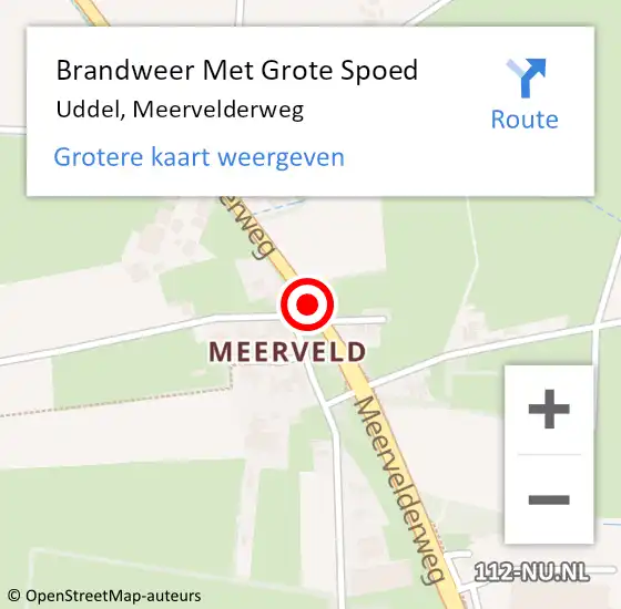 Locatie op kaart van de 112 melding: Brandweer Met Grote Spoed Naar Uddel, Meervelderweg op 20 maart 2021 15:31