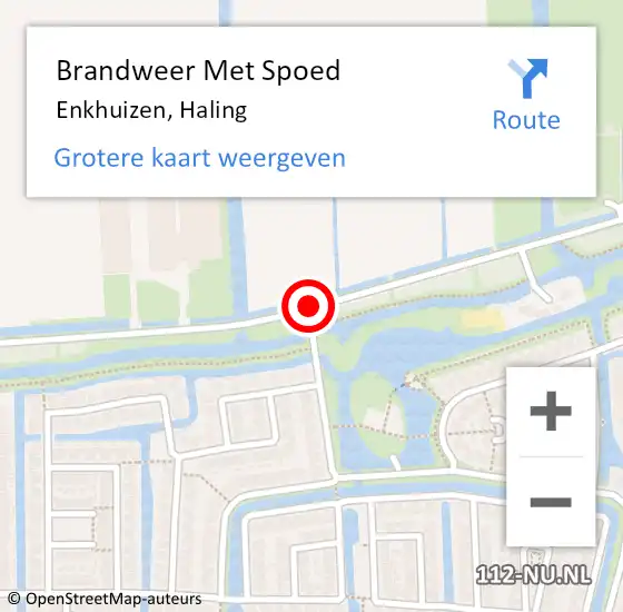 Locatie op kaart van de 112 melding: Brandweer Met Spoed Naar Enkhuizen, Haling op 20 maart 2021 16:15