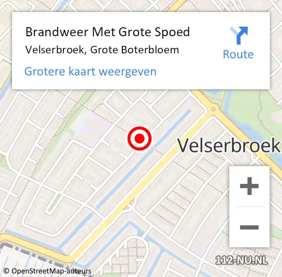 Locatie op kaart van de 112 melding: Brandweer Met Grote Spoed Naar Velserbroek, Grote Boterbloem op 20 maart 2021 16:48