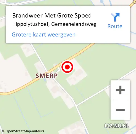 Locatie op kaart van de 112 melding: Brandweer Met Grote Spoed Naar Hippolytushoef, Gemeenelandsweg op 20 maart 2021 17:14