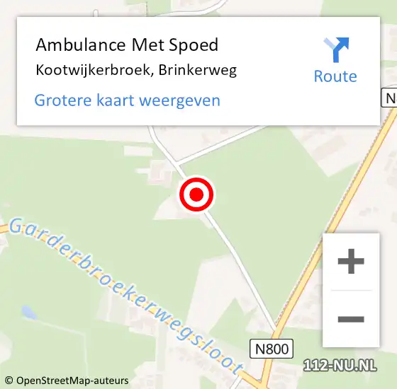 Locatie op kaart van de 112 melding: Ambulance Met Spoed Naar Kootwijkerbroek, Brinkerweg op 20 maart 2021 18:06