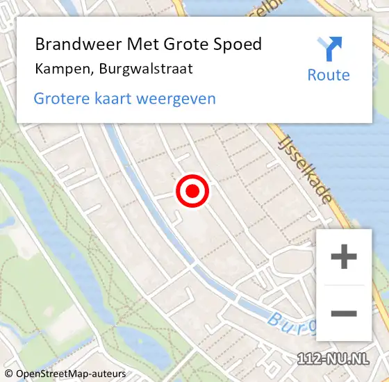 Locatie op kaart van de 112 melding: Brandweer Met Grote Spoed Naar Kampen, Burgwalstraat op 20 maart 2021 18:26