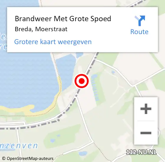 Locatie op kaart van de 112 melding: Brandweer Met Grote Spoed Naar Breda, Moerstraat op 20 maart 2021 19:08