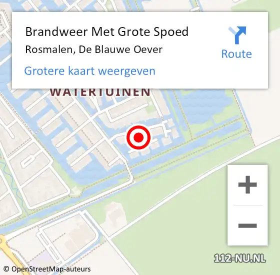 Locatie op kaart van de 112 melding: Brandweer Met Grote Spoed Naar Rosmalen, De Blauwe Oever op 20 maart 2021 21:01