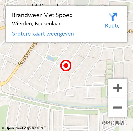 Locatie op kaart van de 112 melding: Brandweer Met Spoed Naar Wierden, Beukenlaan op 21 maart 2021 01:26