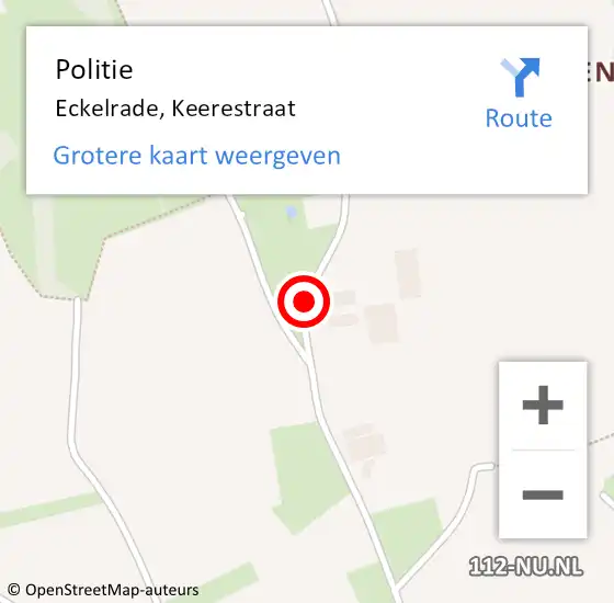 Locatie op kaart van de 112 melding: Politie Eckelrade, Keerestraat op 21 maart 2021 11:23
