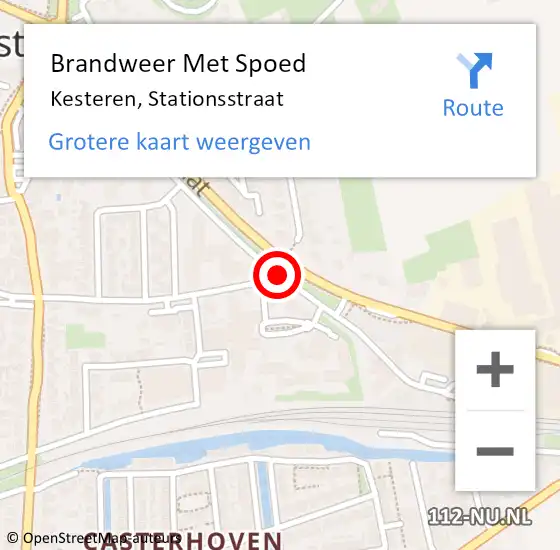 Locatie op kaart van de 112 melding: Brandweer Met Spoed Naar Kesteren, Stationsstraat op 21 maart 2021 12:13