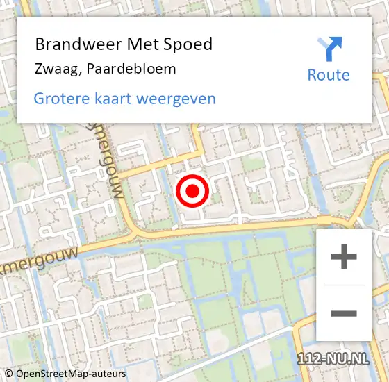 Locatie op kaart van de 112 melding: Brandweer Met Spoed Naar Zwaag, Paardebloem op 21 maart 2021 14:32