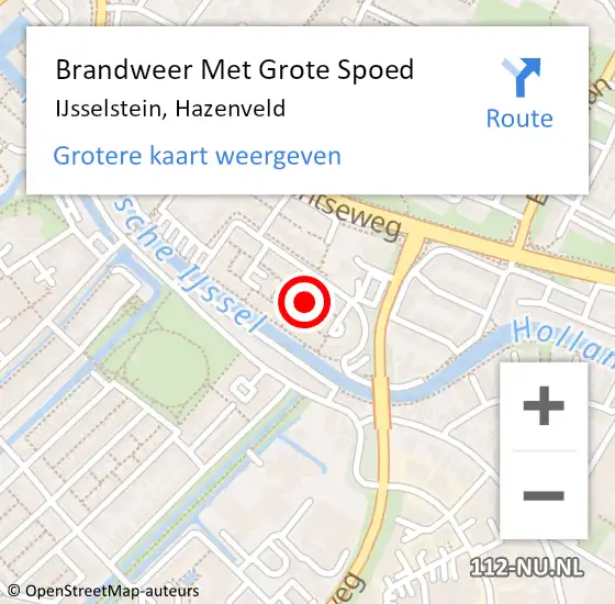 Locatie op kaart van de 112 melding: Brandweer Met Grote Spoed Naar IJsselstein, Hazenveld op 21 maart 2021 16:16