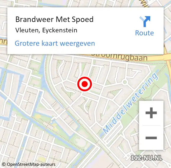 Locatie op kaart van de 112 melding: Brandweer Met Spoed Naar Vleuten, Eyckenstein op 21 maart 2021 20:39