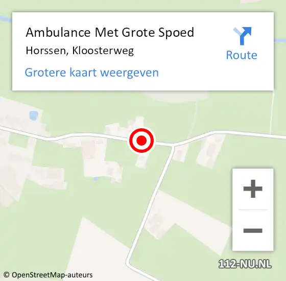 Locatie op kaart van de 112 melding: Ambulance Met Grote Spoed Naar Horssen, Kloosterweg op 21 maart 2021 21:08
