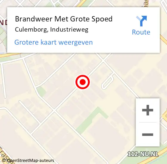 Locatie op kaart van de 112 melding: Brandweer Met Grote Spoed Naar Culemborg, Industrieweg op 21 maart 2021 21:41