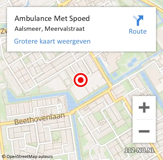 Locatie op kaart van de 112 melding: Ambulance Met Spoed Naar Aalsmeer, Meervalstraat op 22 maart 2021 05:44