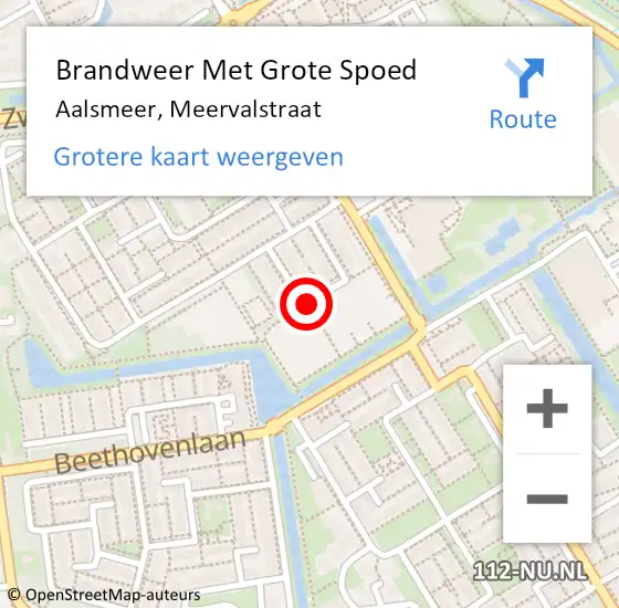 Locatie op kaart van de 112 melding: Brandweer Met Grote Spoed Naar Aalsmeer, Meervalstraat op 22 maart 2021 05:44