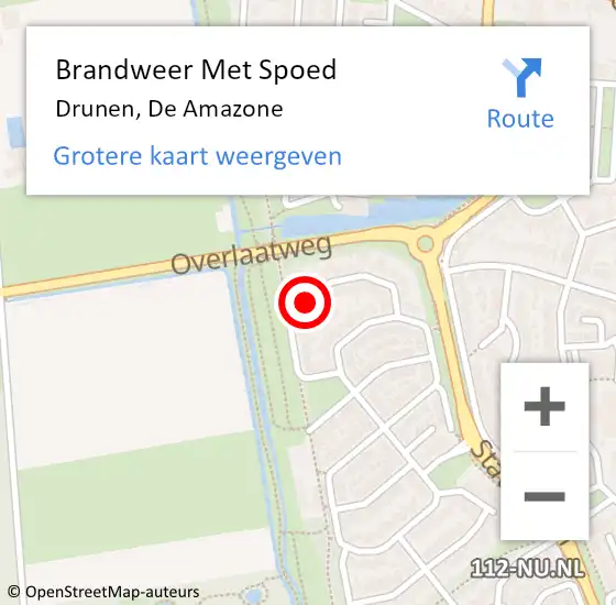 Locatie op kaart van de 112 melding: Brandweer Met Spoed Naar Drunen, De Amazone op 22 maart 2021 09:26