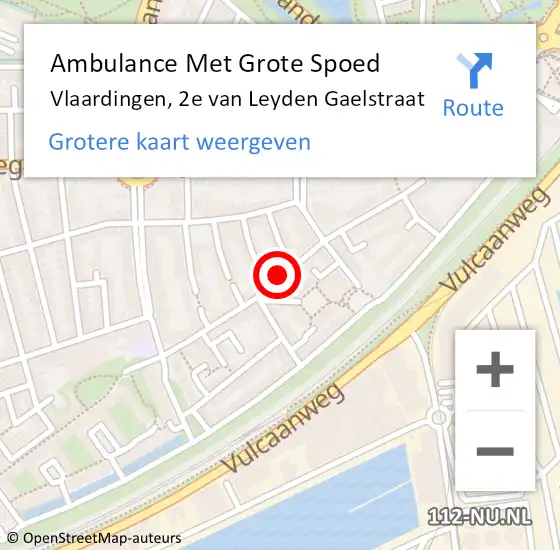 Locatie op kaart van de 112 melding: Ambulance Met Grote Spoed Naar Vlaardingen, 2e van Leyden Gaelstraat op 22 maart 2021 10:45