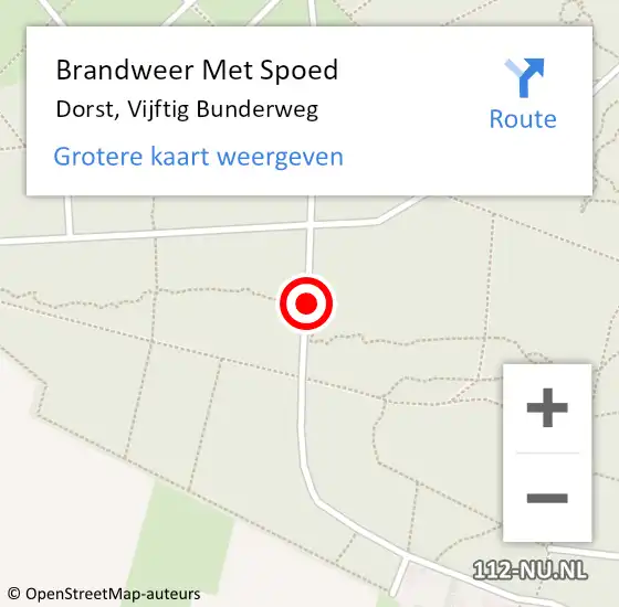 Locatie op kaart van de 112 melding: Brandweer Met Spoed Naar Dorst, Vijftig Bunderweg op 22 maart 2021 14:59