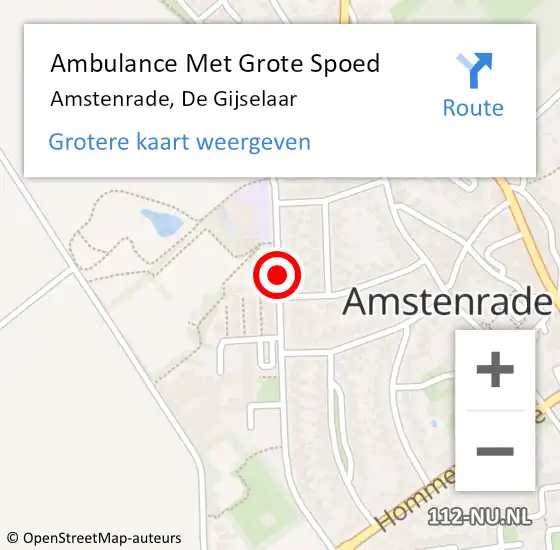 Locatie op kaart van de 112 melding: Ambulance Met Grote Spoed Naar Amstenrade, De Gijselaar op 5 juni 2014 16:33