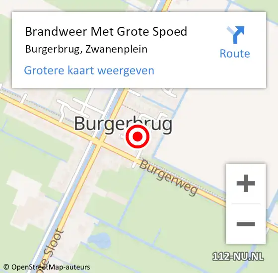 Locatie op kaart van de 112 melding: Brandweer Met Grote Spoed Naar Burgerbrug, Zwanenplein op 22 maart 2021 18:36