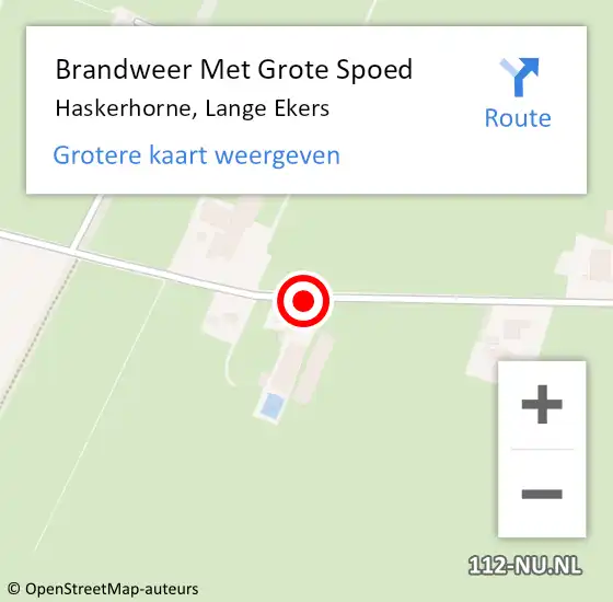 Locatie op kaart van de 112 melding: Brandweer Met Grote Spoed Naar Haskerhorne, Lange Ekers op 5 juni 2014 16:45