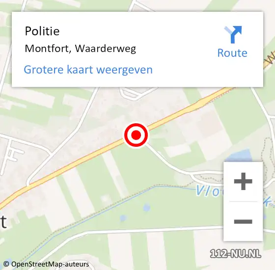 Locatie op kaart van de 112 melding: Politie Montfort, Waarderweg op 23 maart 2021 12:41