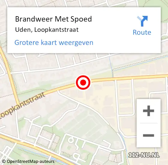 Locatie op kaart van de 112 melding: Brandweer Met Spoed Naar Uden, Loopkantstraat op 23 maart 2021 13:20