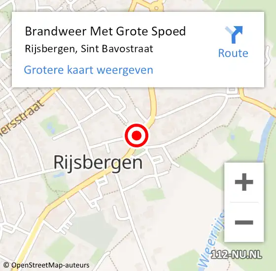 Locatie op kaart van de 112 melding: Brandweer Met Grote Spoed Naar Rijsbergen, Sint Bavostraat op 23 maart 2021 13:45