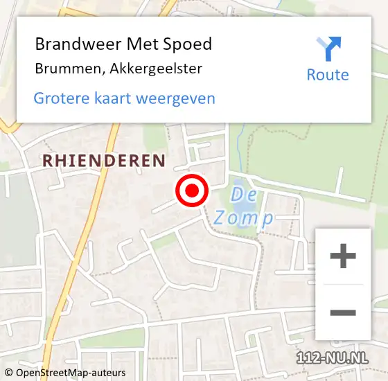 Locatie op kaart van de 112 melding: Brandweer Met Spoed Naar Brummen, Akkergeelster op 23 maart 2021 15:41